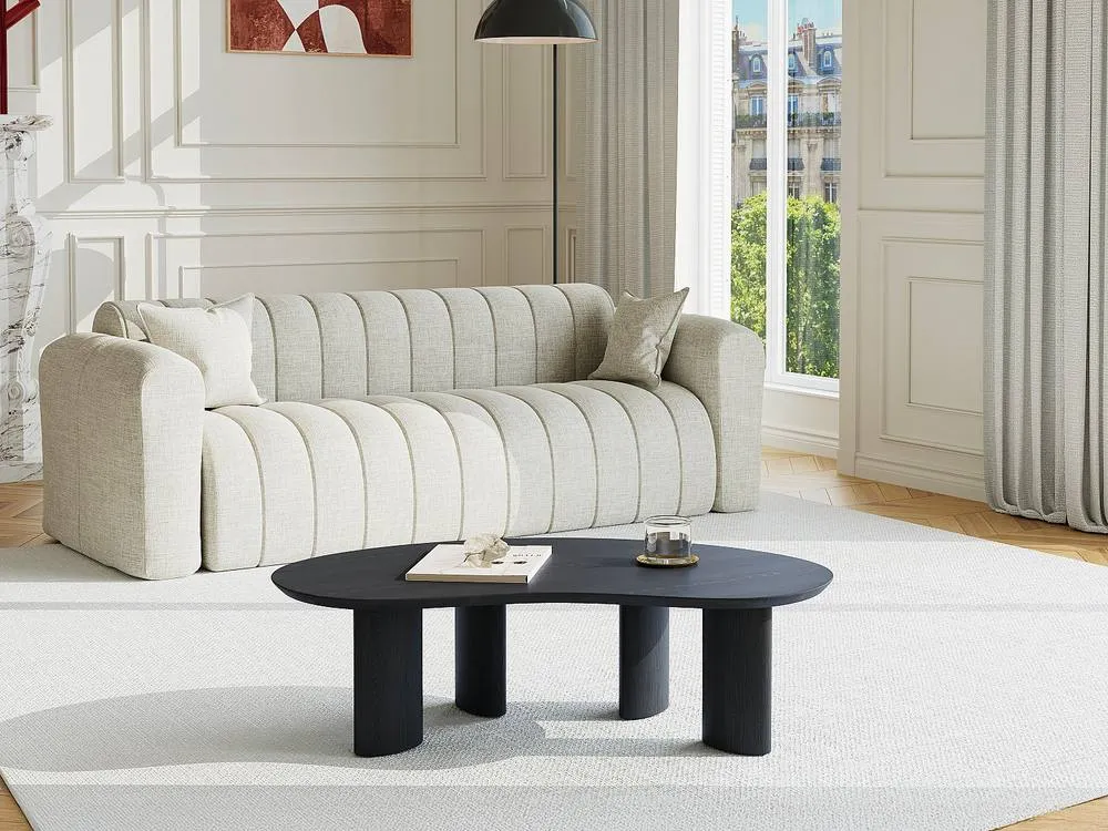 Vente-unique Ash Veneer Coffee Table - Black - CALYNOR 3