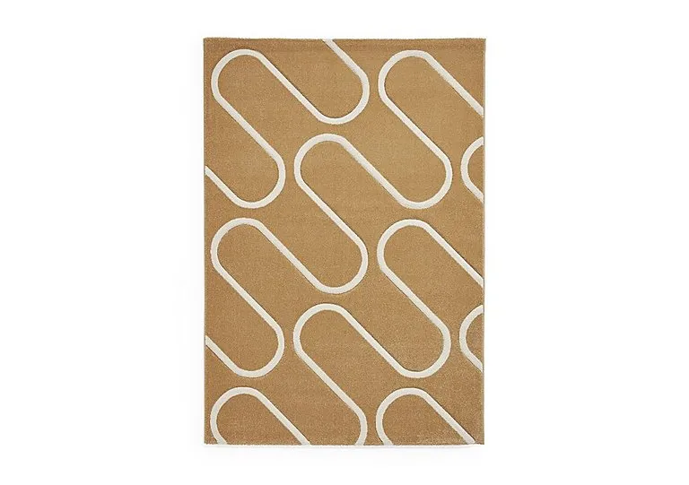 Linear Curve Rug - 80cm-x-150cm - Ochre