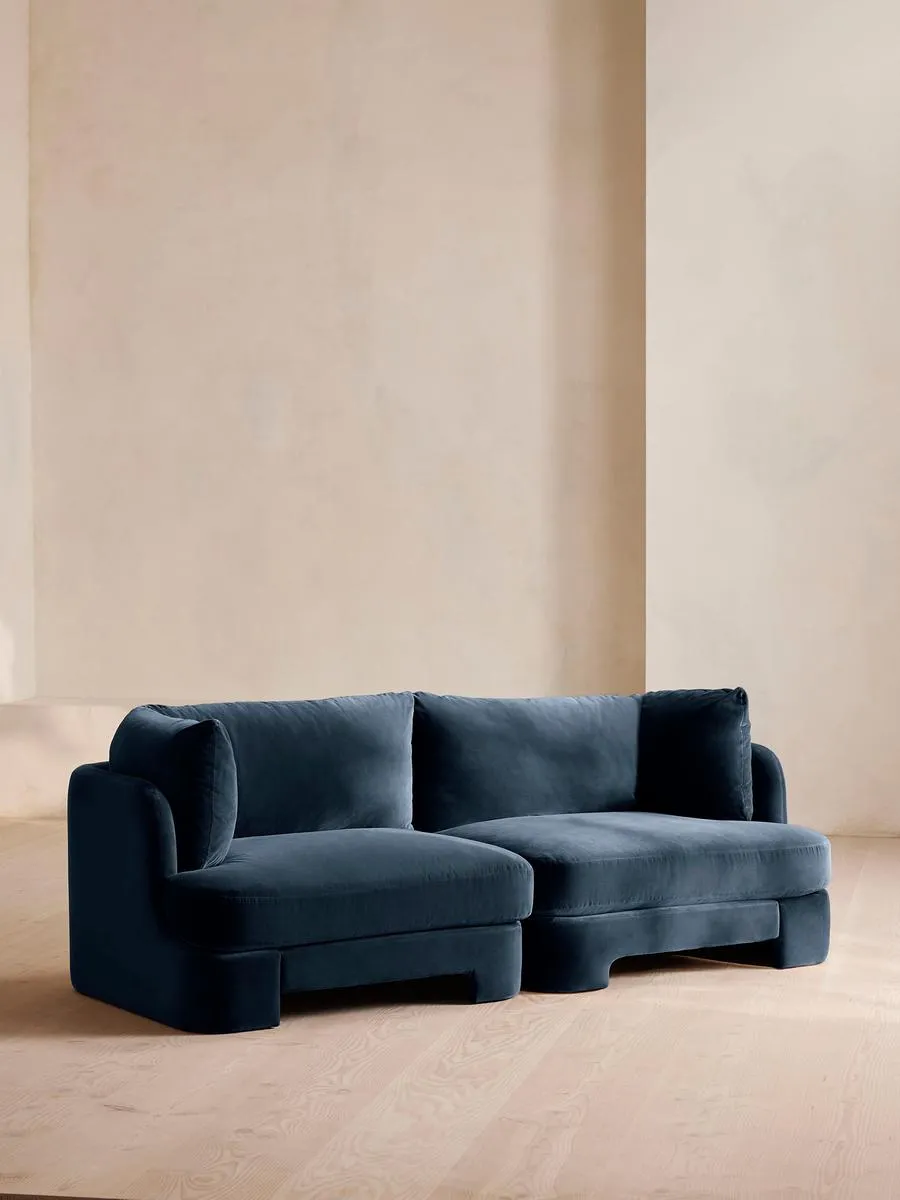 Odell Deeper Sit Modular Sofa, Three Seater, Velvet Royal Blue