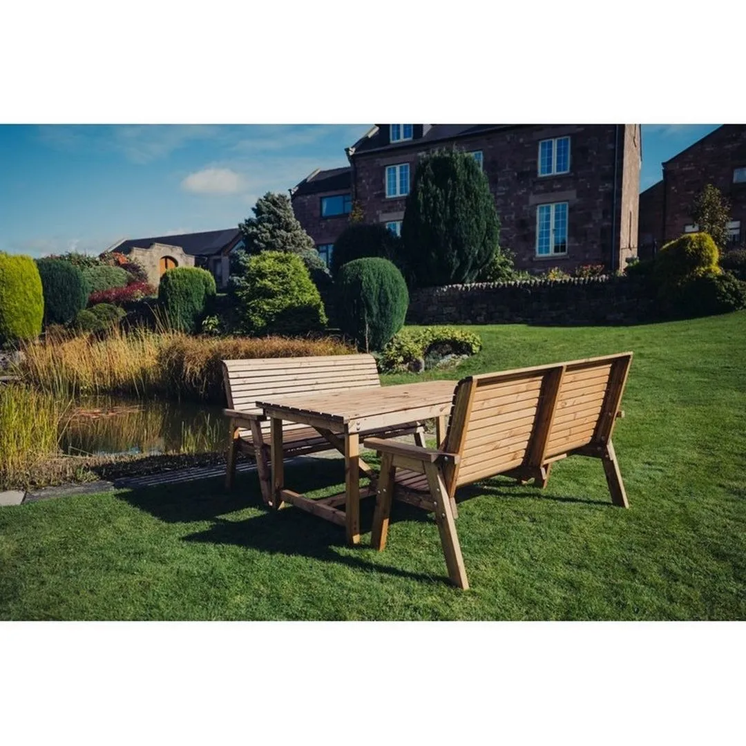 Churnet Valley Garden Furniture Ltd Valley 6 Seat Set 2X3B Table - Timber - Minimal Assembly Required in Brown 2