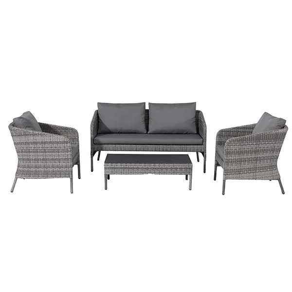 Levisham Garden Sofa Set in Grey Weave and Grey Fabric - Barker & Stonehouse