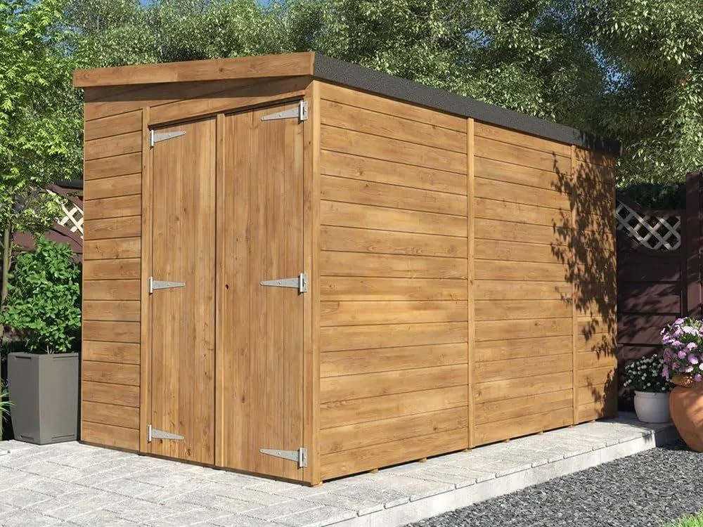 Dunster House Wooden Shed Garden Storage 1.8 x 3m (6' x 10') 15mm Pent in Brown 2