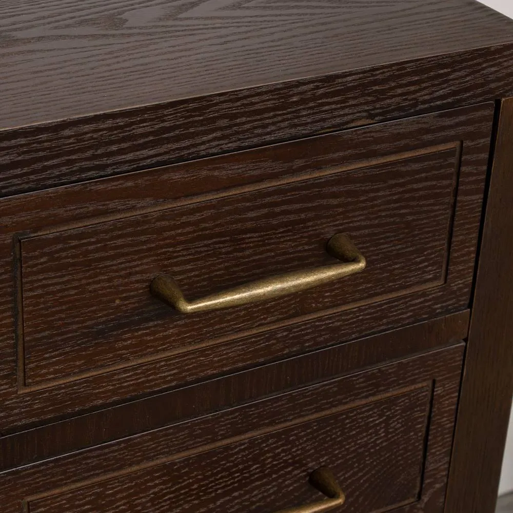 Melody Maison Dark Wood 4 Drawer Dressing Table - Kingsley Range in Brown 3