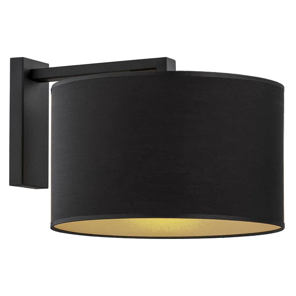 Netlighting Karin Wall Lamp With Shade Black With Golden Mean Black Structure