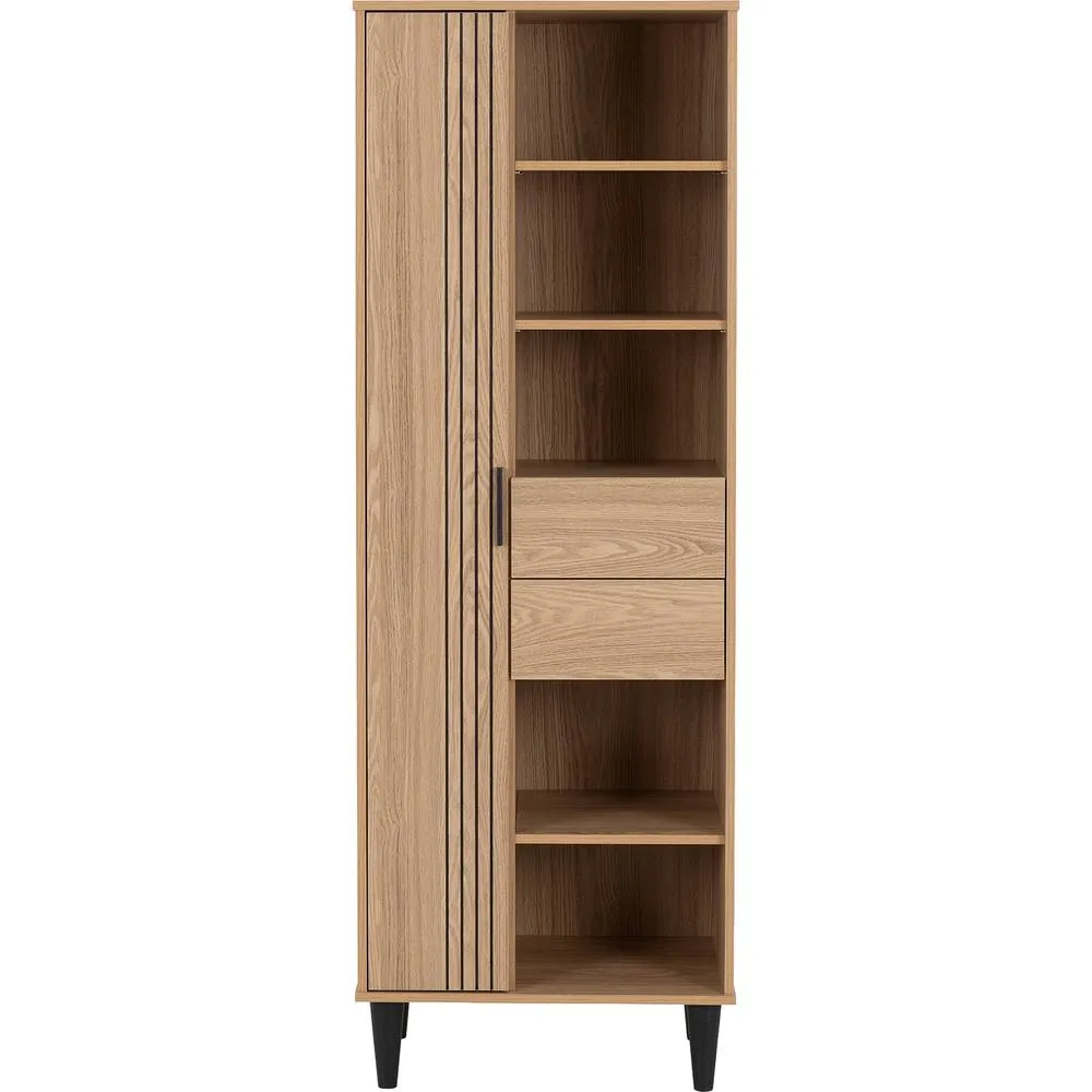 Seconique Tessa 1 Door 2 Drawer Bookcase Unit in Natural 4