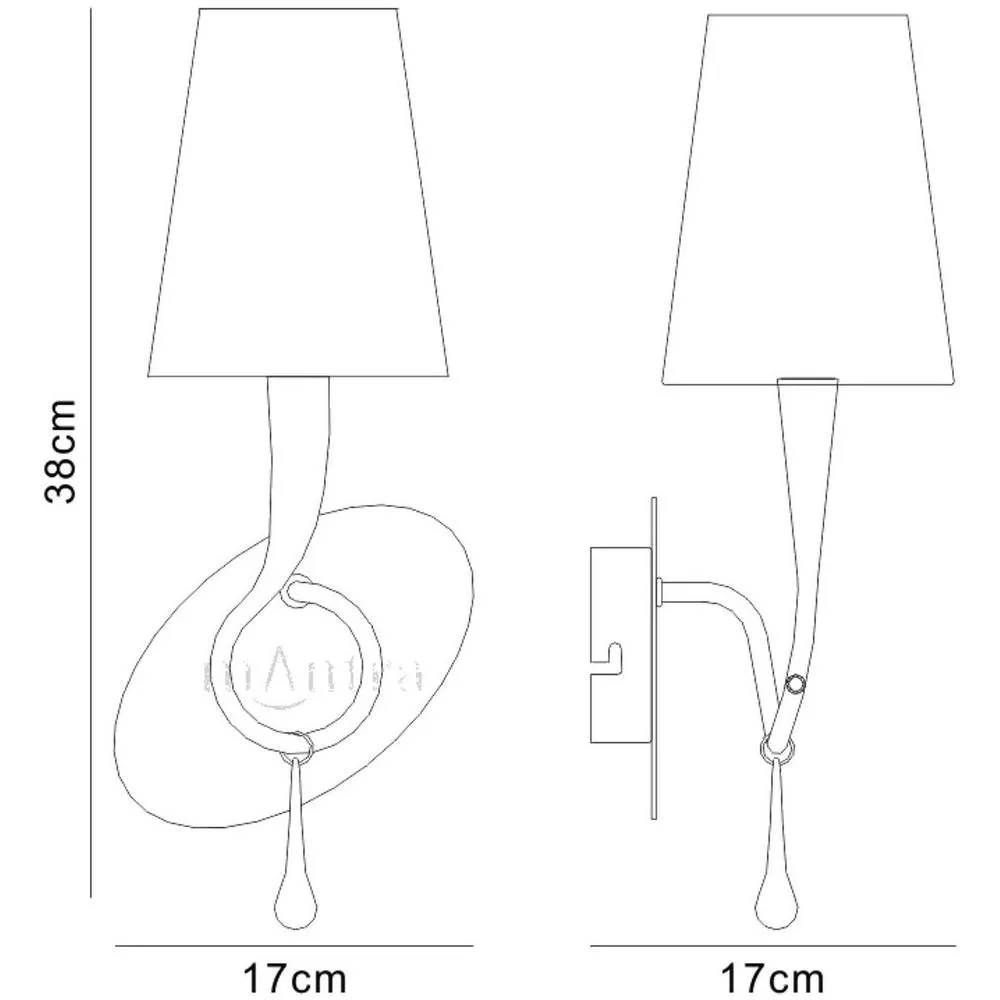 Netlighting Paola Wall Lamp E14 Silver ed Black Shade & Black Glass Droplets 5
