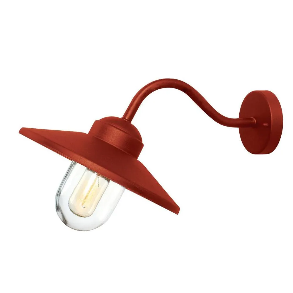 Netlighting Klampenborg 1 Light Outdoor Wall Lantern Oxide Red IP44