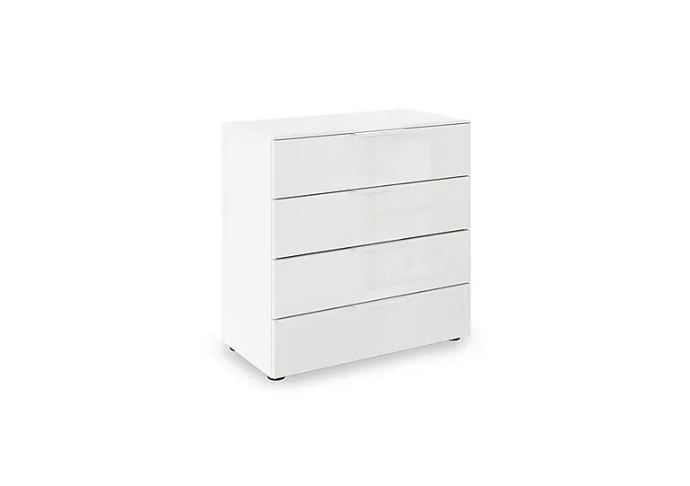 Haven 80cm 4 Drawer Décor Chest with Glass Front - Alpine White