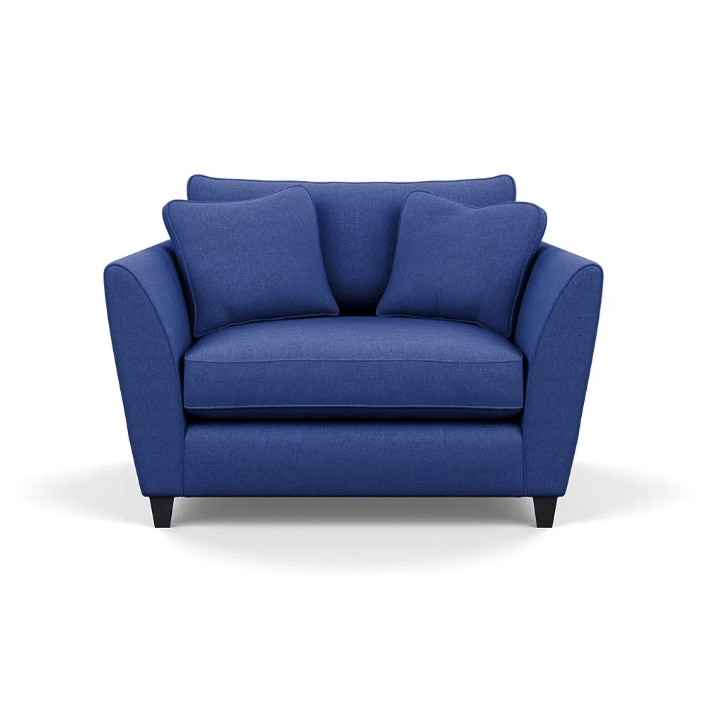 Heal's Torino Loveseat Brushed Cotton Cobalt Black Feet