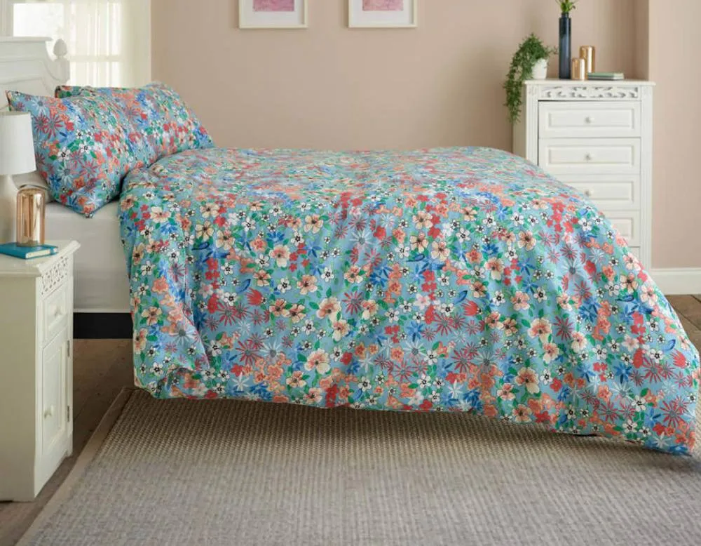Deyongs Floral Mosaic Soft Cotton Duvet Set in Printed Design 4