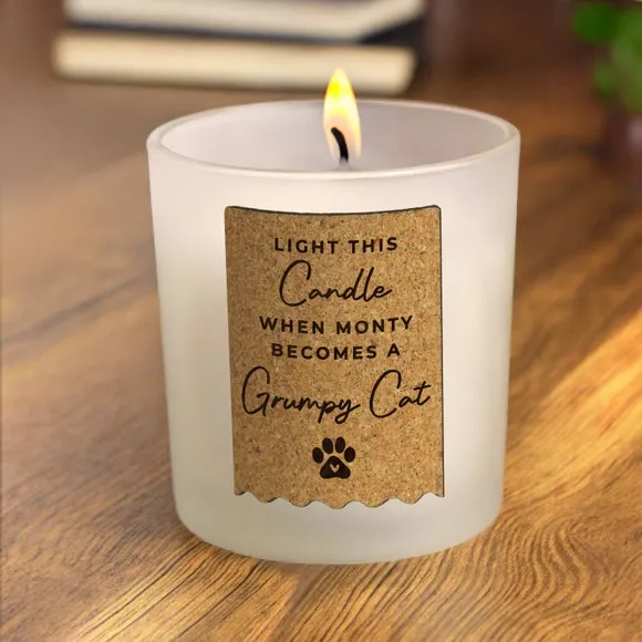Personalised Paw Print Cork Label Candle 4