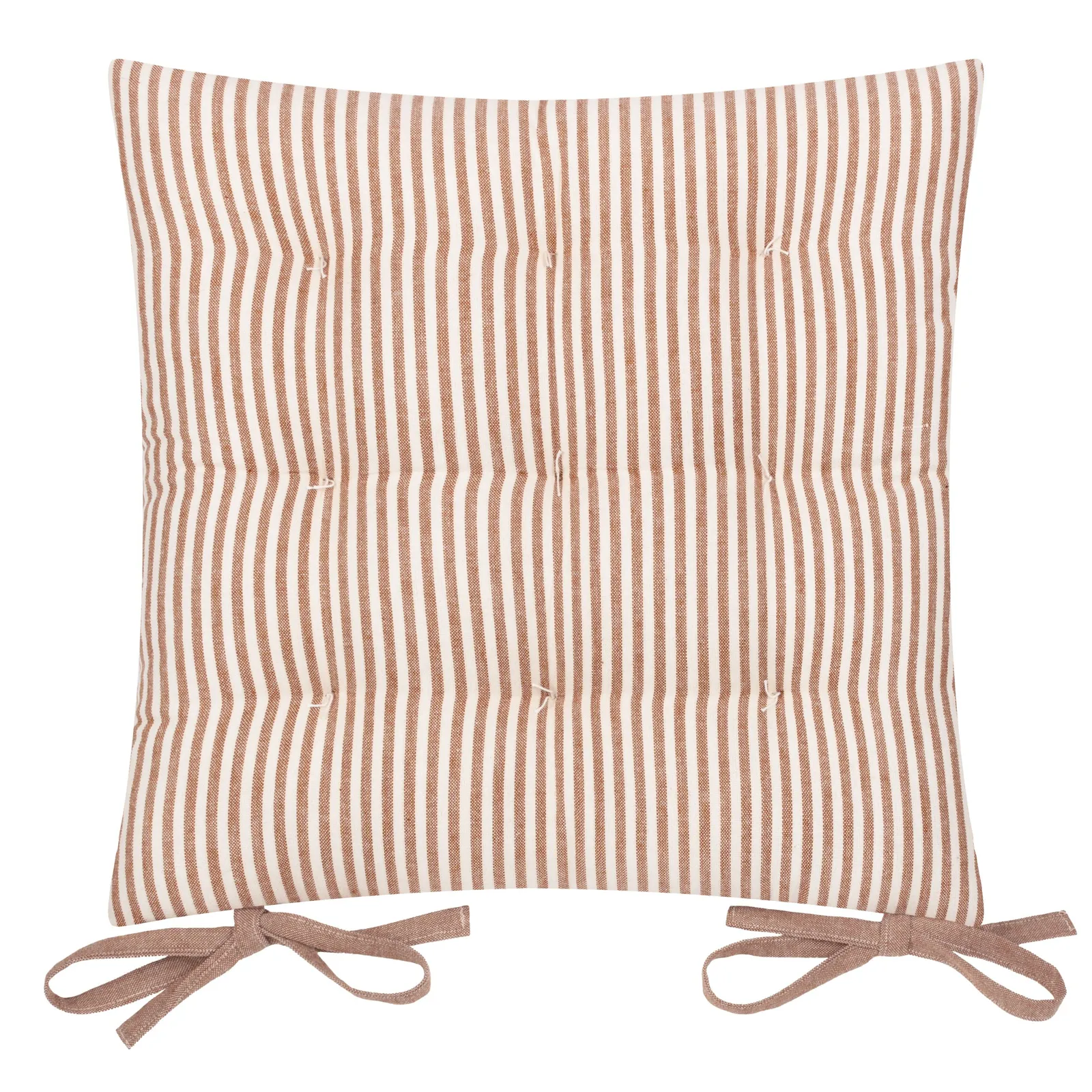 Yard Hayle Striped 100% Cotton Seat Pads - 2 Pack in Brown 4