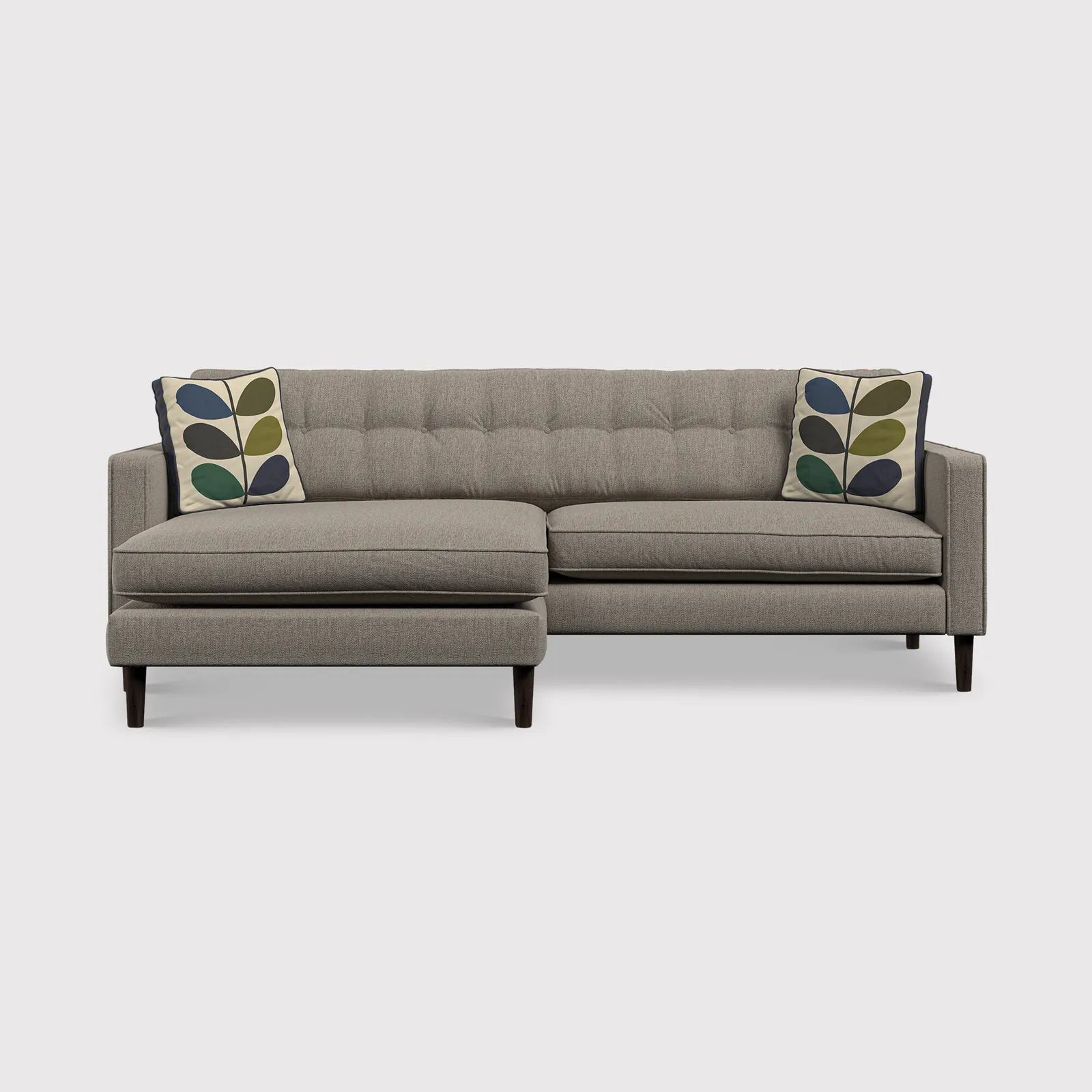 Orla Kiely Ebben Chaise Corner Sofa, Grey Fabric | Barker & Stonehouse 1