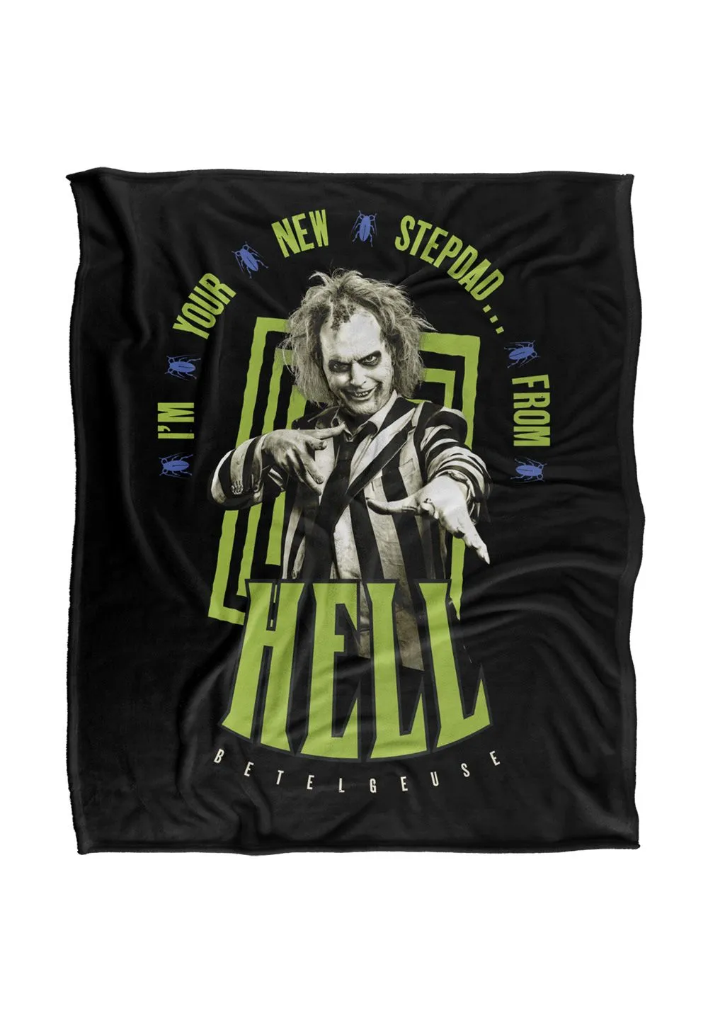 Warner Brothers Beetlejuice 50x60 Stepdad Silky Touch Super Soft Throw Blanket in White