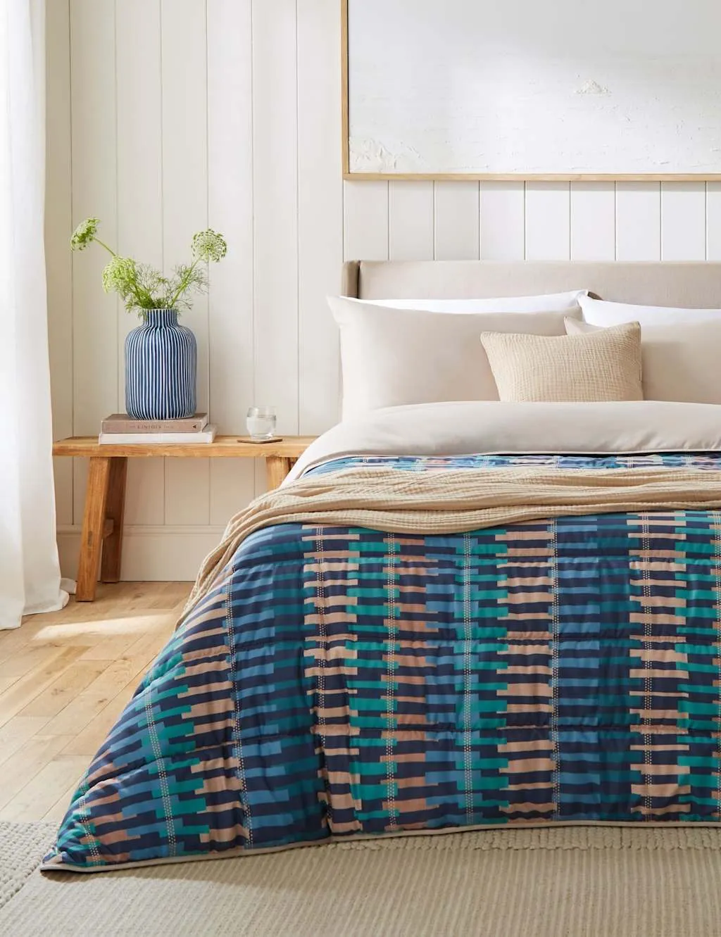 Nightlark Striped 10.5 Tog Coverless Duvet & Pillowcases Blue Mix