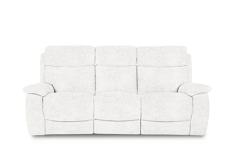 Echo Fabric 3 Seater Power Recliner Sofa - Frost