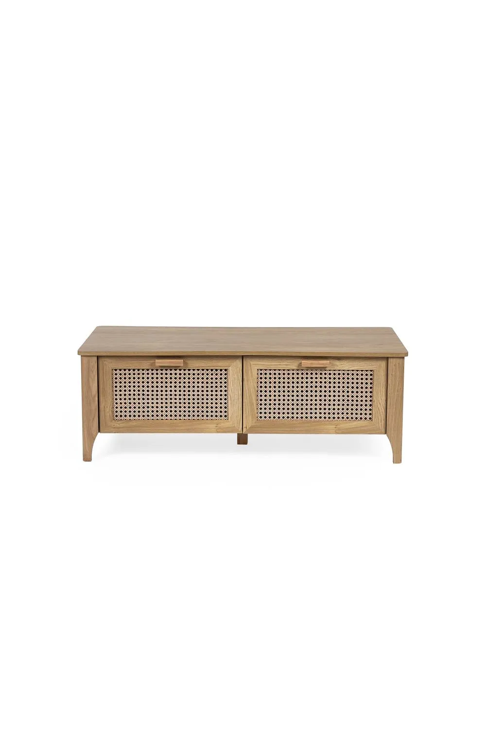 Julian Bowen Sydney Rattan Print 2 Drawer Coffee Table in Light Oak 6