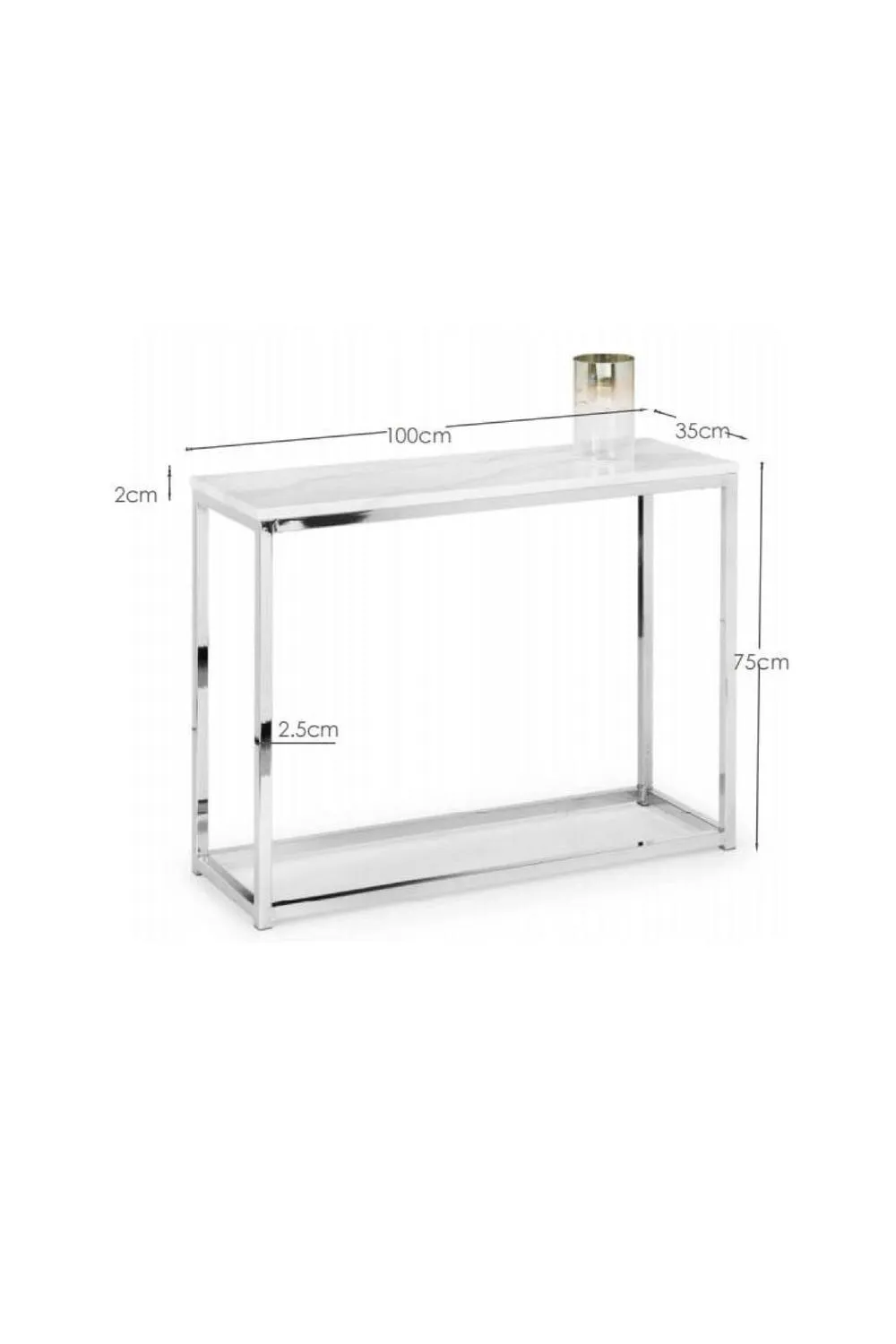 Julian Bowen Scala Console Table in Silver 3