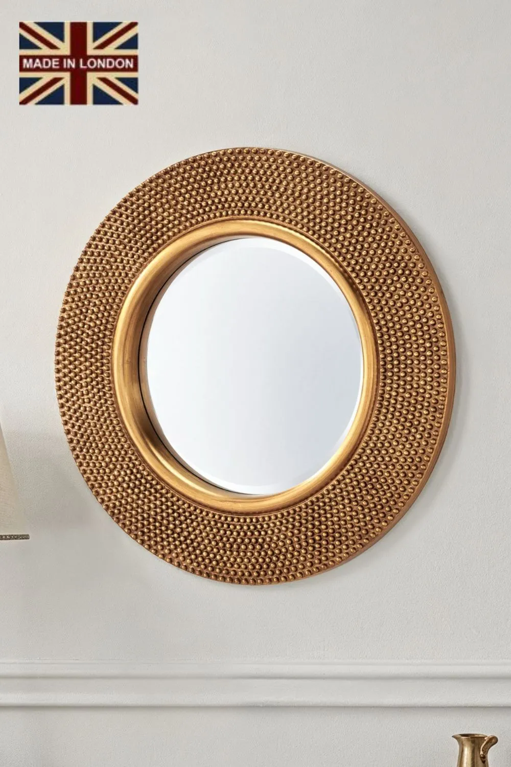 Yearn Mirrors Bobble round mirror Gold 79cm in Metallic Gold
