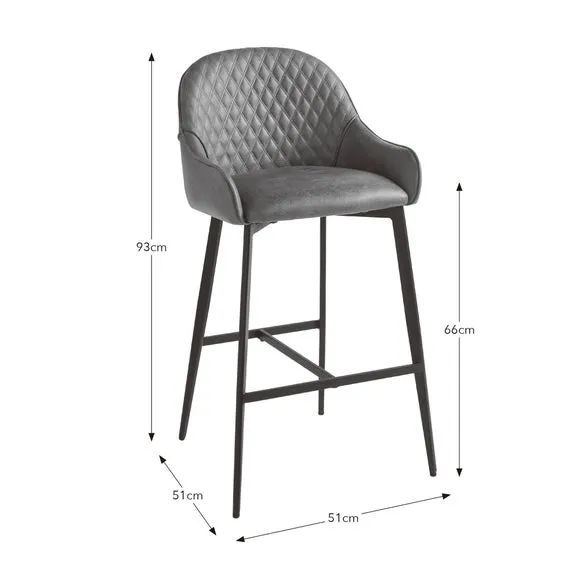 Hudson Bar Stool, Faux Leather 6