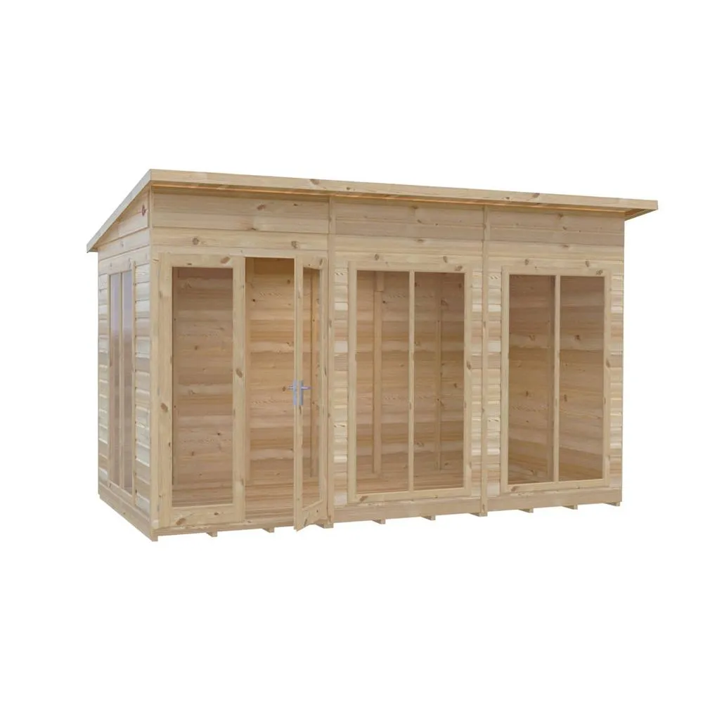 Shires Lela 12x6 Summerhouse - L185.8 x W357 x H228.4 cm in Light Brown 2