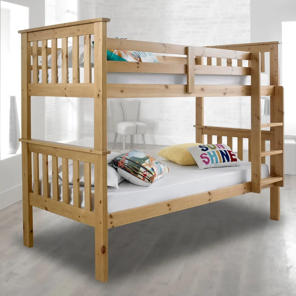 Atlantis - Single - Kids Solid Pine Wooden Bunk Bed Frame - 3ft - Happy Beds