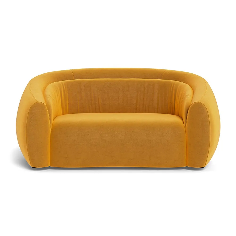 Heal's Flora 2 Seater Sofa Nobilis Velvet Mustard 1