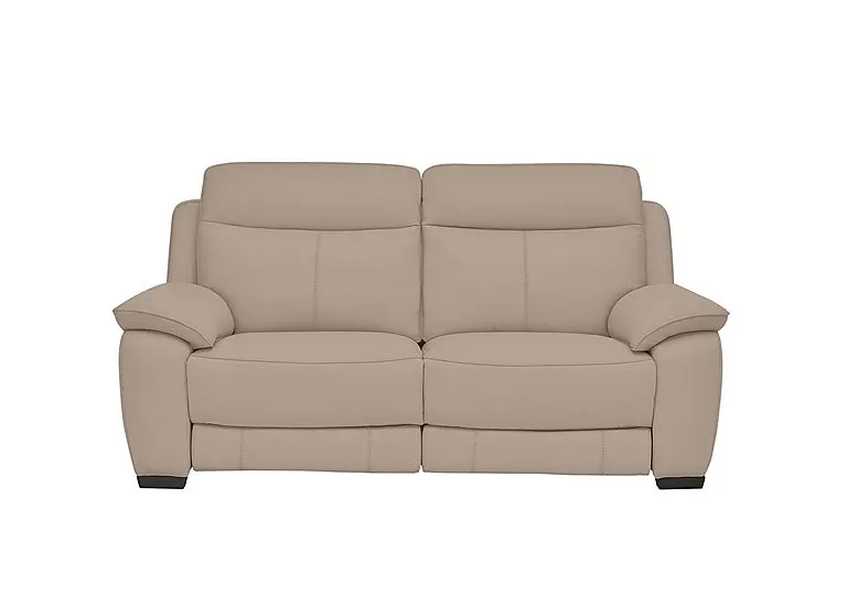 Starlight Express 2 Seater Leather Power Recliner Sofa - BV Pebble
