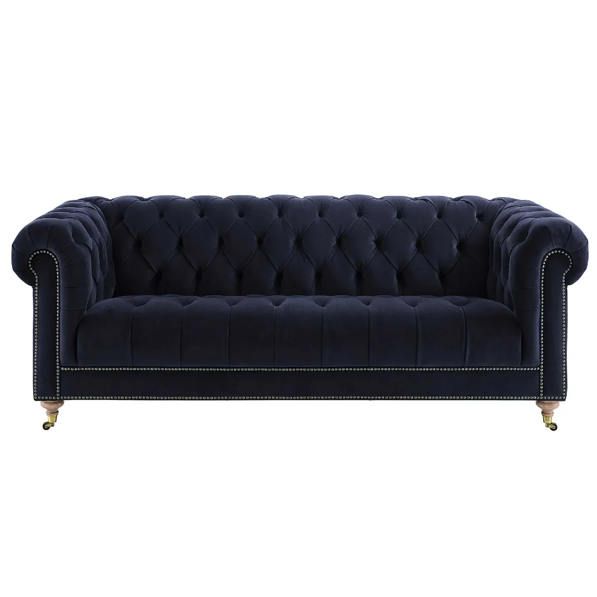 Ullswater 3 Seater Velvet Chesterfield Sofa, Navy | 240cm Width | Barker & Stonehouse
