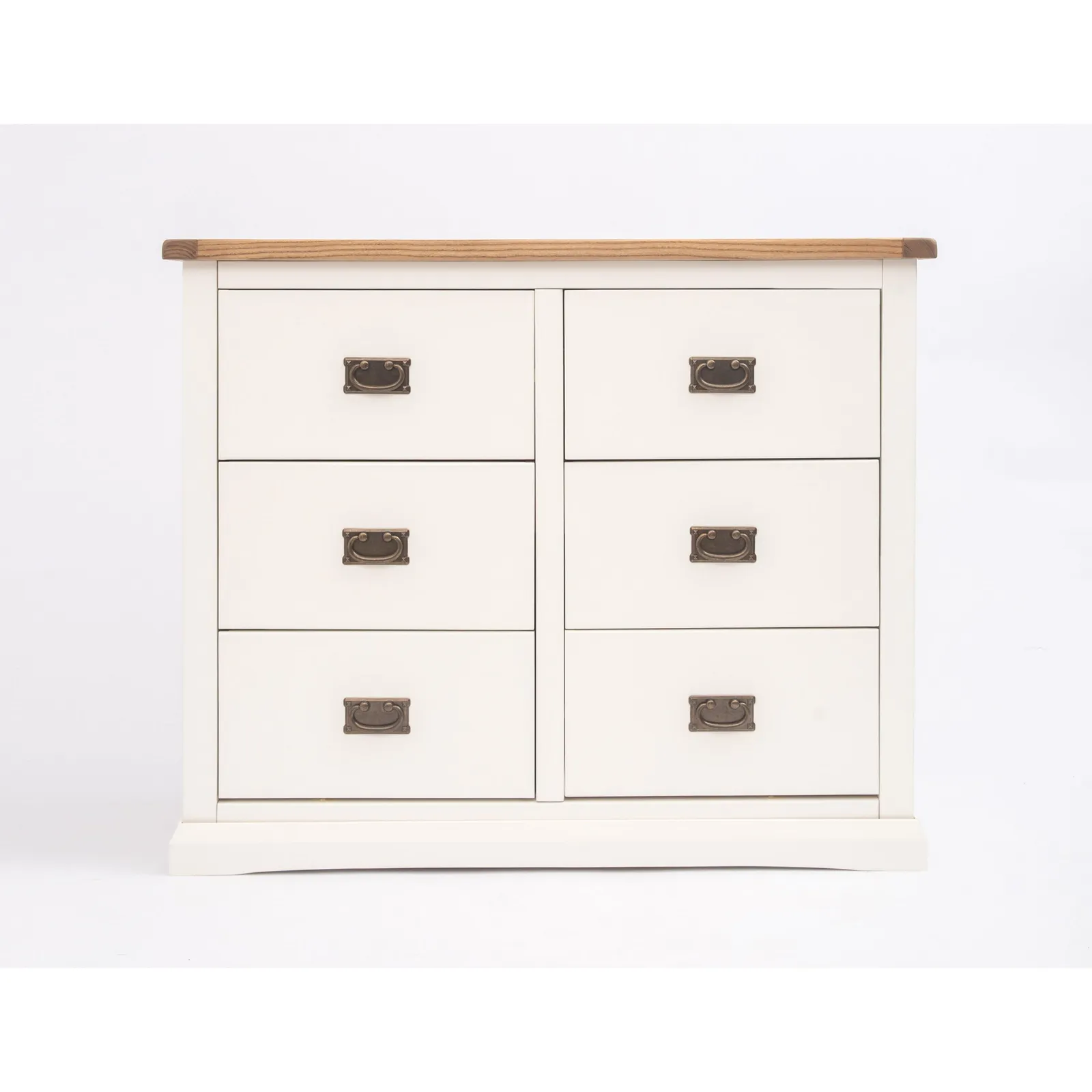 Cabinet Bits Cosenza 6 Drawer Chest of Drawers Bras Drop Handle in Off-White