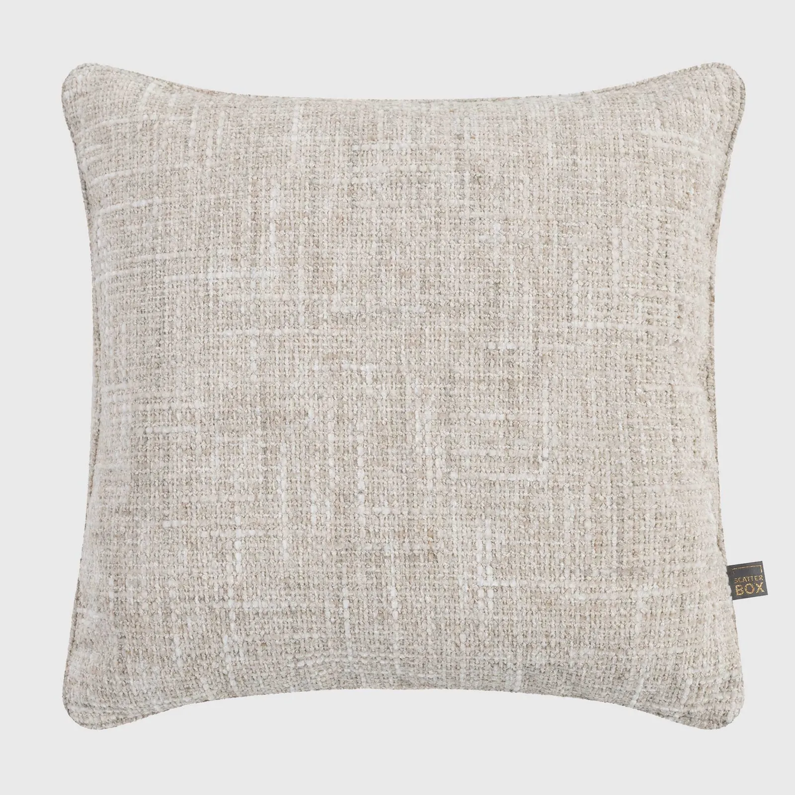 Natural Flecked Cushion, Square, Neutral Polyester | Barker & Stonehouse