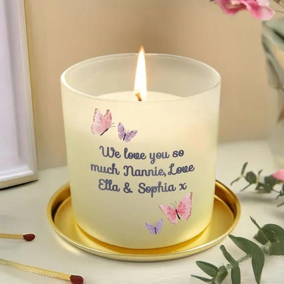 Personalised Butterfly Frosted Candle 3