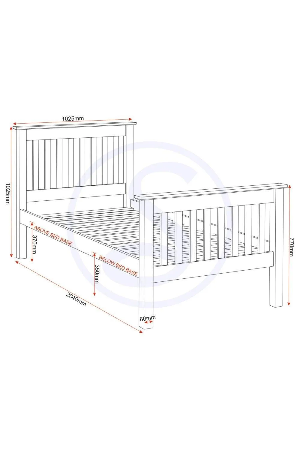Seconique Monaco 3' Single Bed High Foot End in White 6