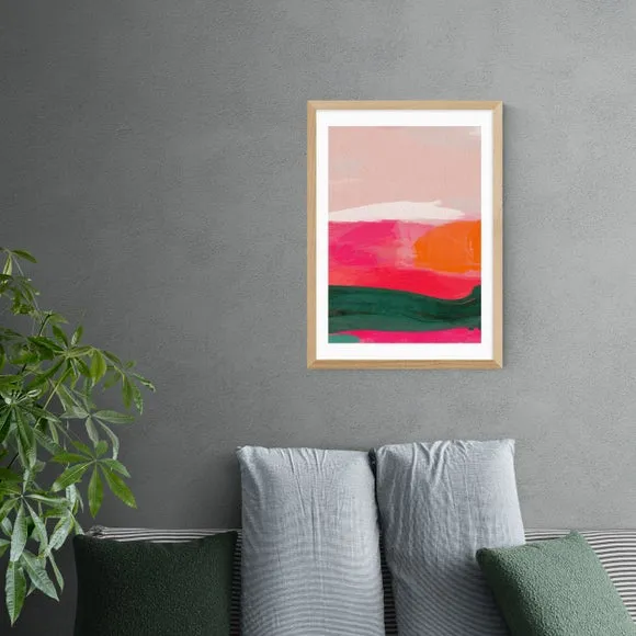 East End Prints Green & Pink Abstract III Framed Print 1