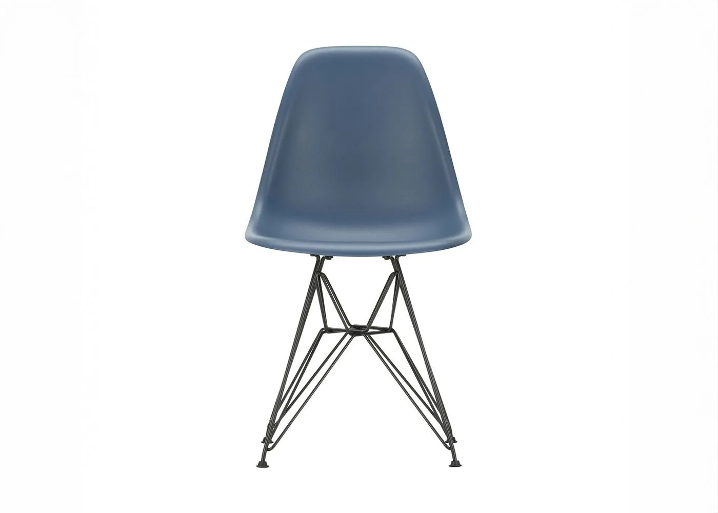 Vitra Eames DSR Chair Sea Blue Basic Dark Powder Coated Base 04 Glides