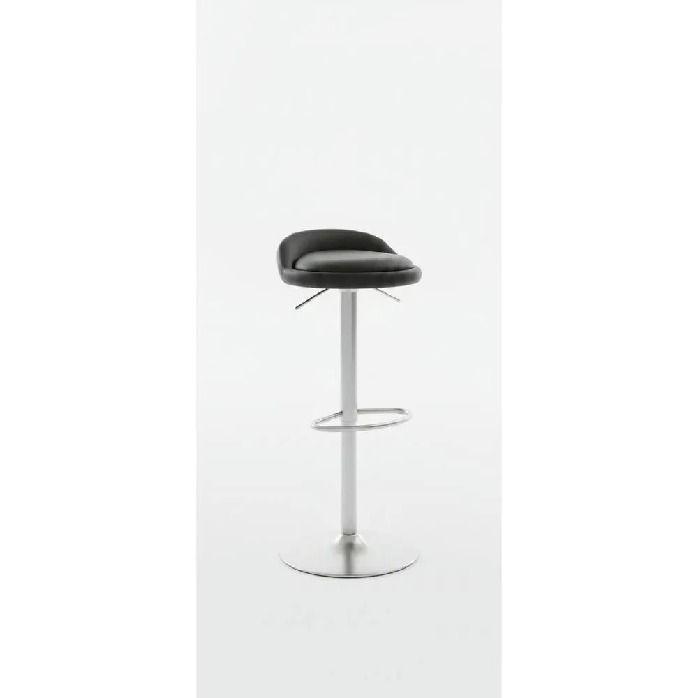 netfurniture alexis brushed kitchen bar stool - stainless steel. adjustable height in Black