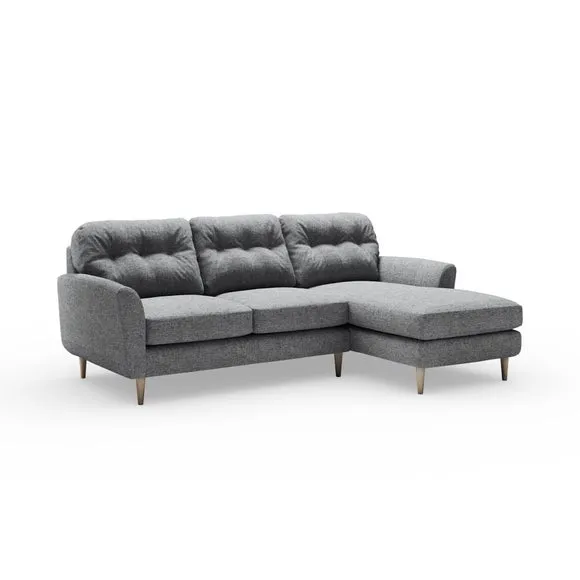Sven Tonal Weave Large Corner Chaise Sofa 6