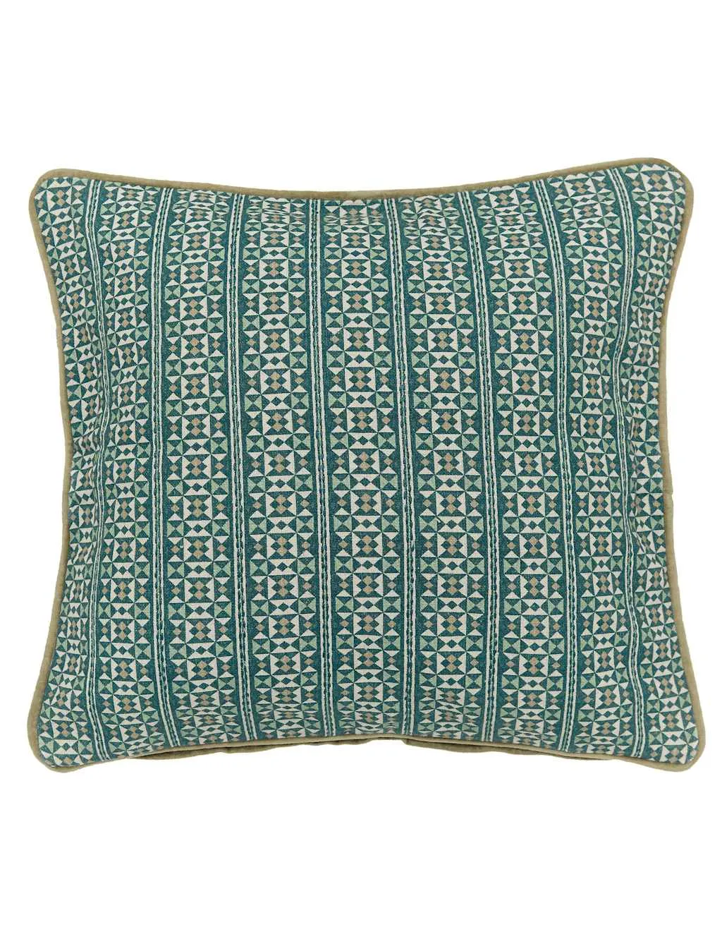 Bedeck of Belfast Azmi Geometric Square Cushion Teal Mix