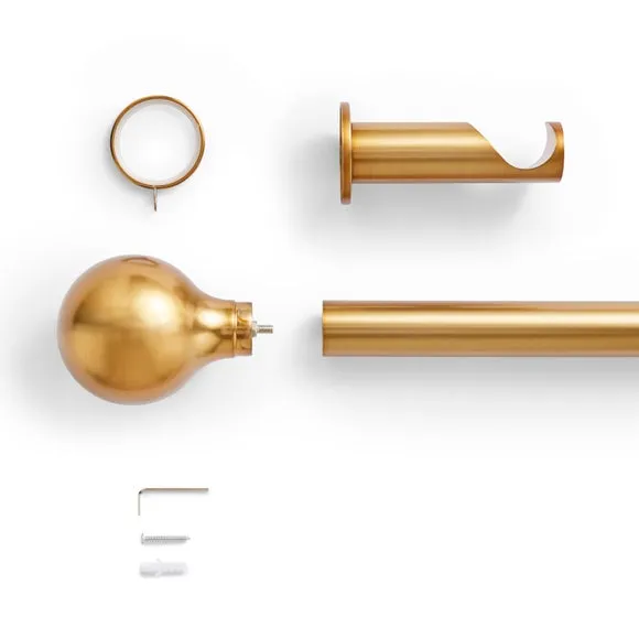 Contemporary Ball Fixed Metal Curtain Pole with Rings 2
