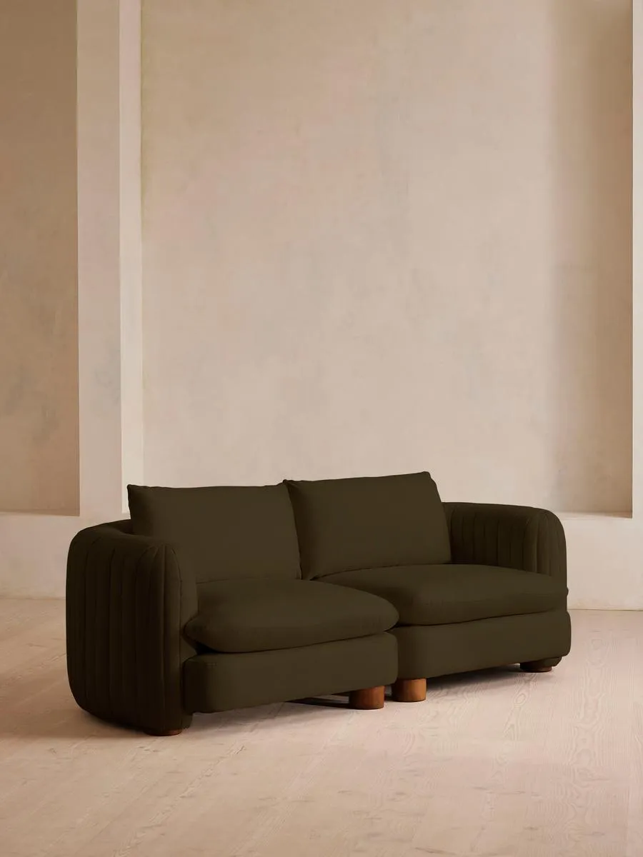 Vivienne Deeper Sit Modular Sofa, Three Seater, Linen, Olive