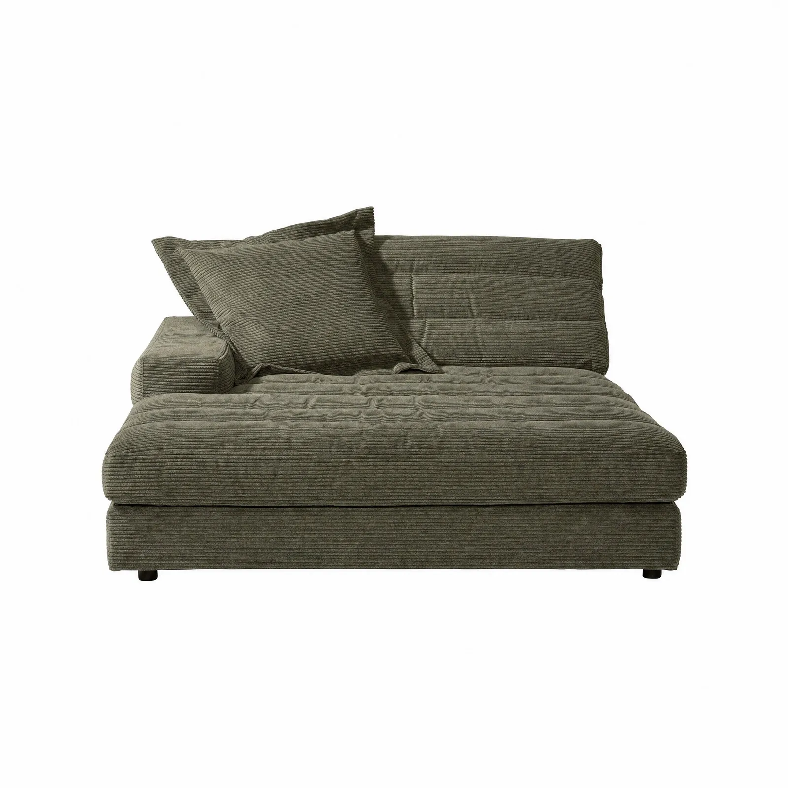 Twain Large Longchair Armrest Left Modular Sofa, Green Fabric | Barker & Stonehouse 2