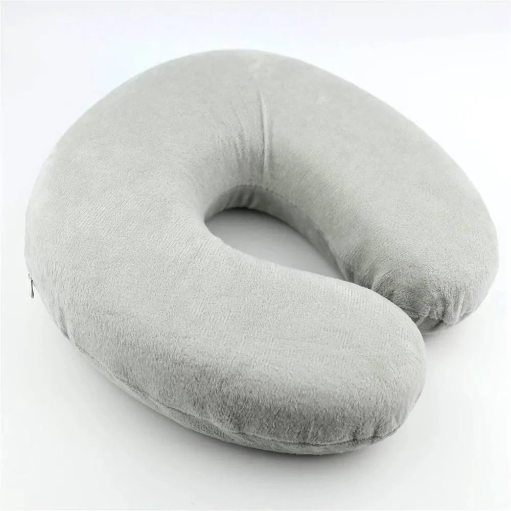 Nordara Grey (Pack of 2) Neck Support Foam Pillow Cushion Travel U Shaped