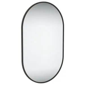 Sensio Archie Black Pill Shaped Bathroom Mirror - 800 x 500mm