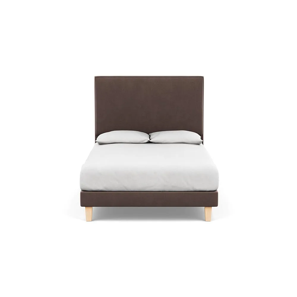 Heal's Shallow Divan Double Smart Velvet Mouse Light Solid Wood 1