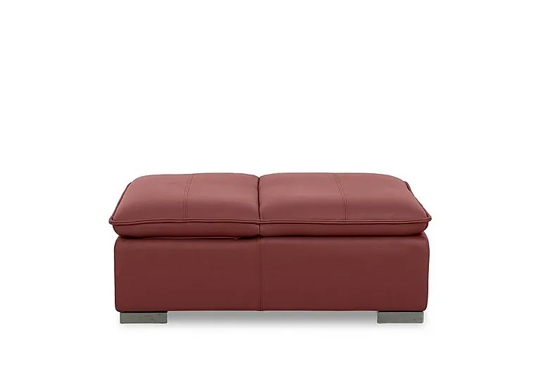 Edison Leather Storage Chair Stool - Deep Red