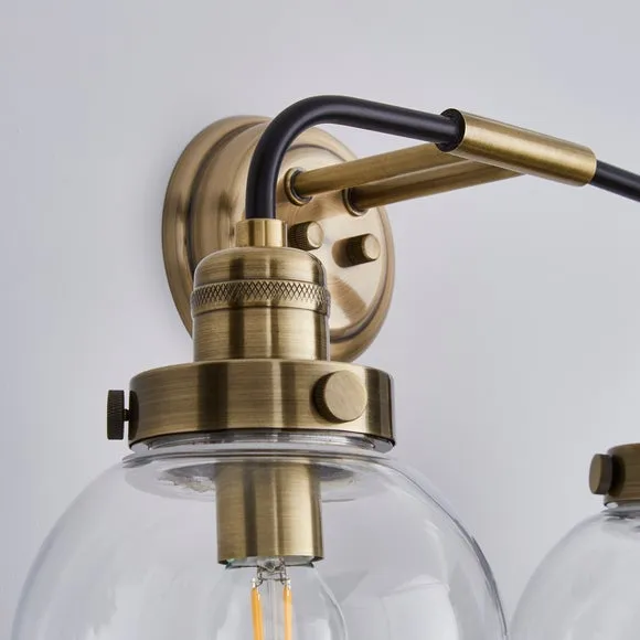 Broden Bathroom 2 Light Wall Light Antique Brass 3