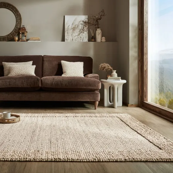 Pebble Wool Border Rug 1