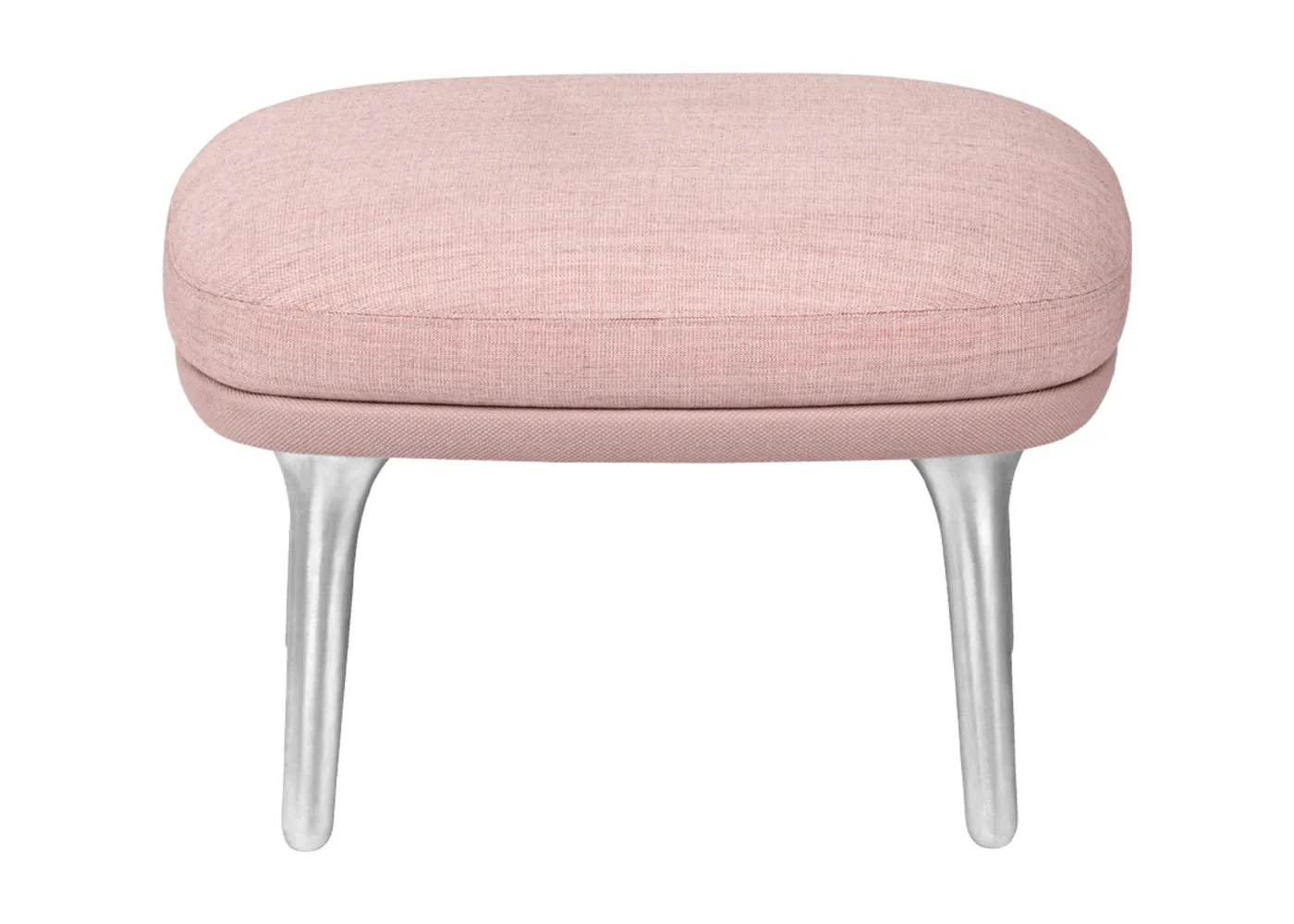 Fritz Hansen Ro Easy Footstool Light Pink with Aluminium Legs