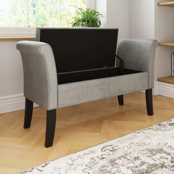 Balmoral Window Seat, Grey Chenille 4