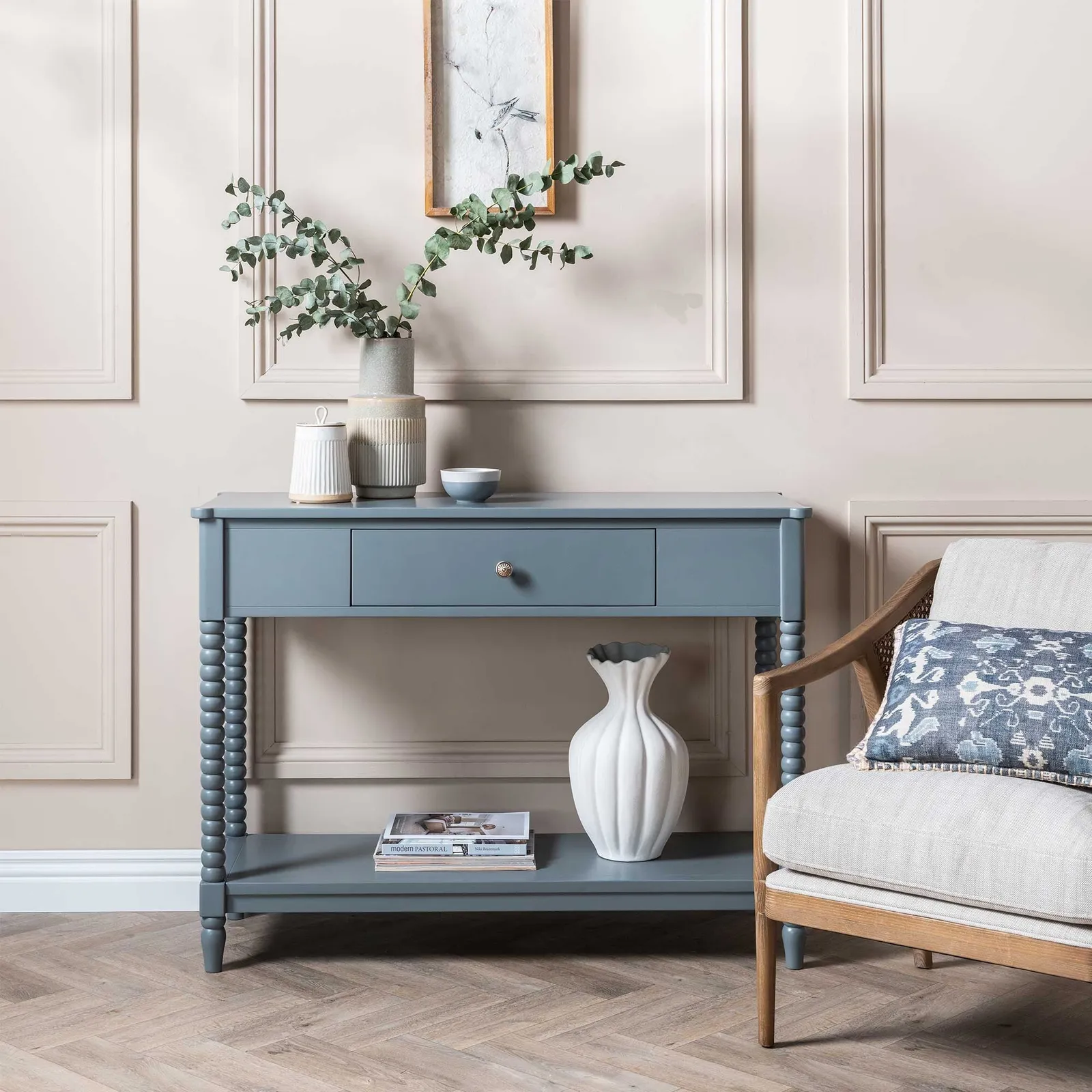 Wesson 1 Drw Console Table, Grey Wood | Barker & Stonehouse 2